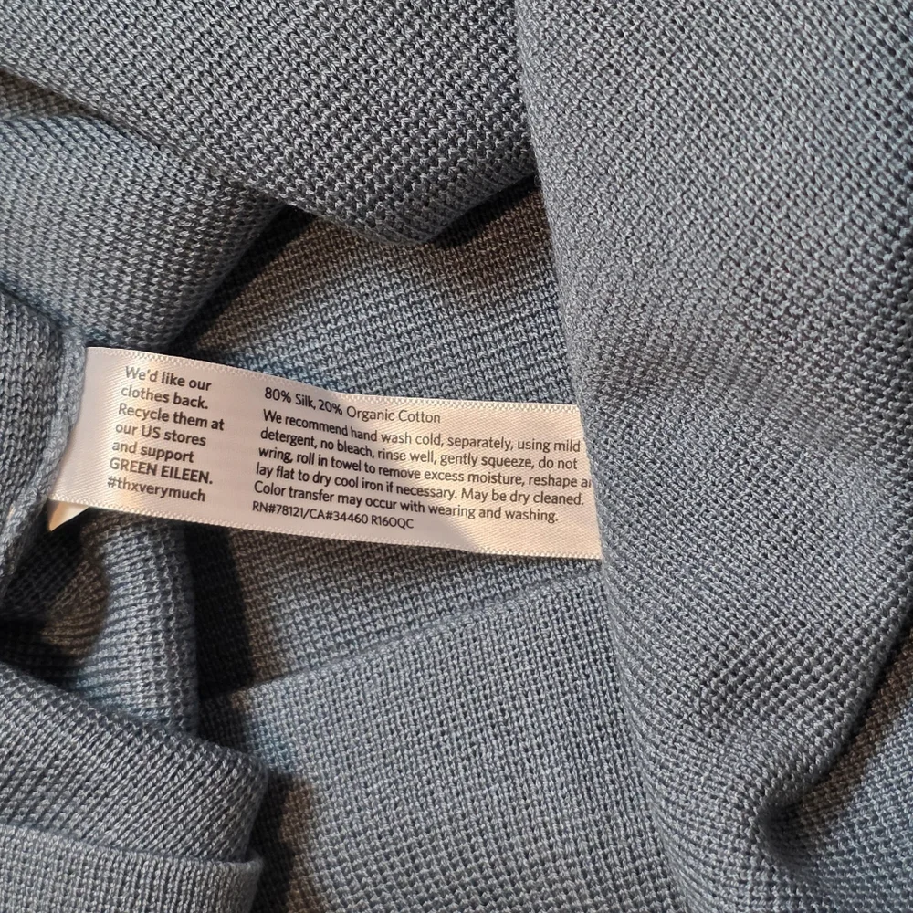 NWT Eileen Fisher Women's Silk Organic Cotton Midi Pencil Skirt Large